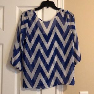 Strip blue and white blouse with a cute back